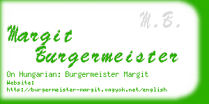 margit burgermeister business card